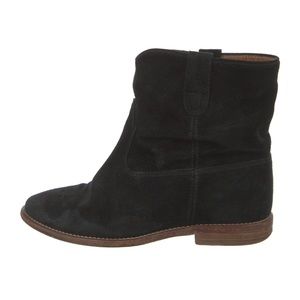 Isabel Marant Etoile Moto Black Suede Boots Sz 37